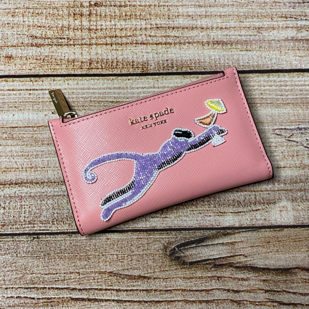 Kate Spade RARE Slim Safari Beaded Monkey Wallet